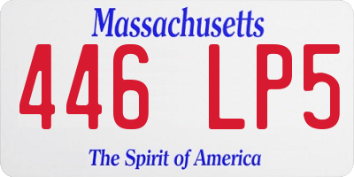 MA license plate 446LP5