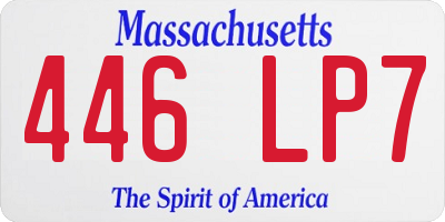 MA license plate 446LP7