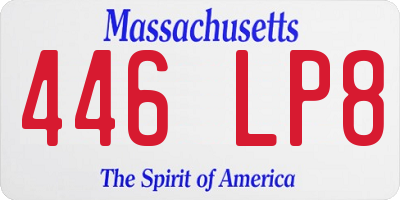 MA license plate 446LP8