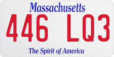 MA license plate 446LQ3