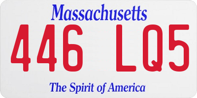 MA license plate 446LQ5