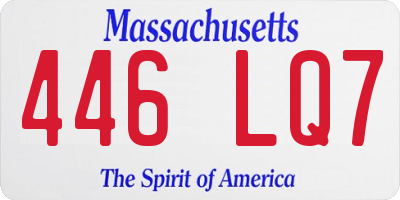 MA license plate 446LQ7