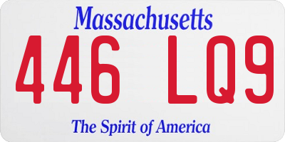 MA license plate 446LQ9