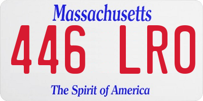 MA license plate 446LR0