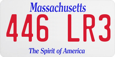 MA license plate 446LR3
