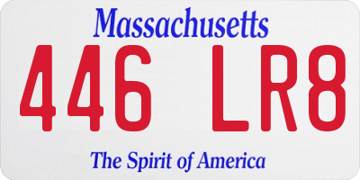MA license plate 446LR8