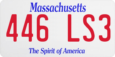 MA license plate 446LS3
