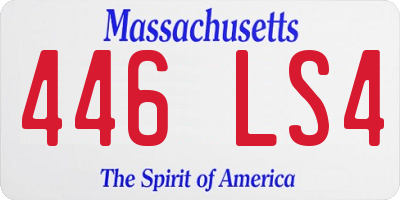 MA license plate 446LS4