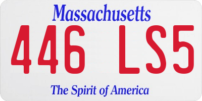 MA license plate 446LS5