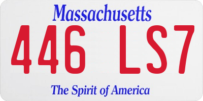 MA license plate 446LS7