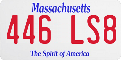 MA license plate 446LS8