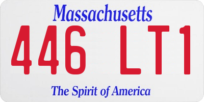 MA license plate 446LT1