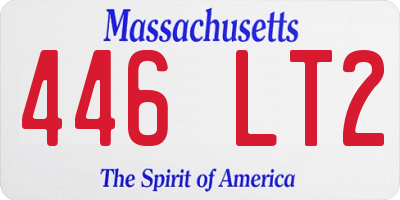 MA license plate 446LT2