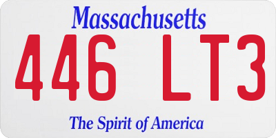 MA license plate 446LT3
