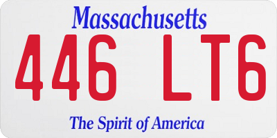 MA license plate 446LT6