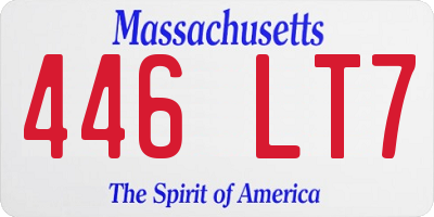 MA license plate 446LT7
