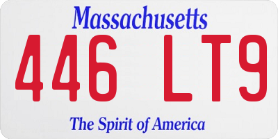 MA license plate 446LT9