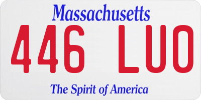 MA license plate 446LU0