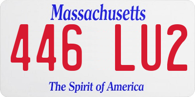 MA license plate 446LU2