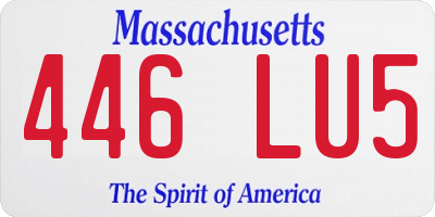 MA license plate 446LU5