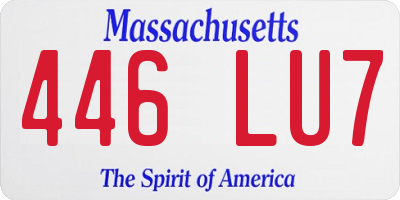 MA license plate 446LU7
