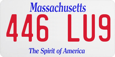 MA license plate 446LU9