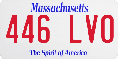 MA license plate 446LV0