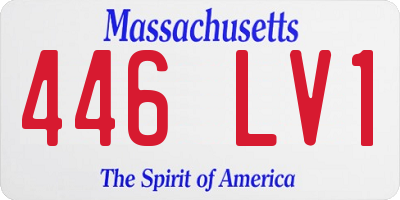 MA license plate 446LV1