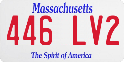 MA license plate 446LV2