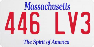 MA license plate 446LV3