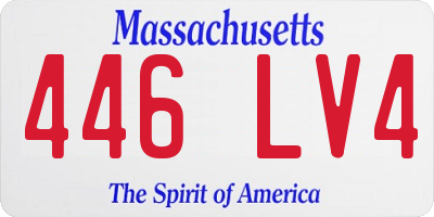 MA license plate 446LV4