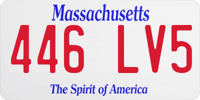 MA license plate 446LV5
