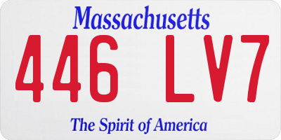 MA license plate 446LV7