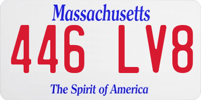 MA license plate 446LV8