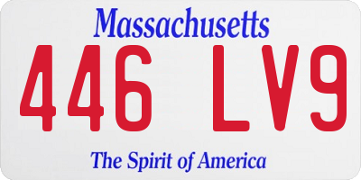 MA license plate 446LV9