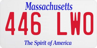 MA license plate 446LW0