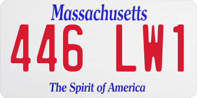 MA license plate 446LW1