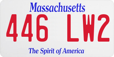 MA license plate 446LW2