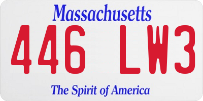 MA license plate 446LW3