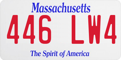 MA license plate 446LW4