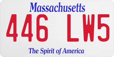 MA license plate 446LW5