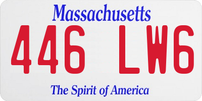 MA license plate 446LW6