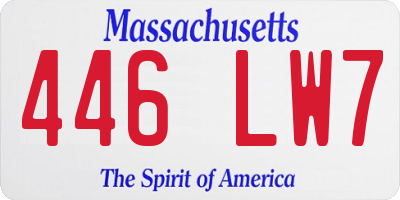 MA license plate 446LW7
