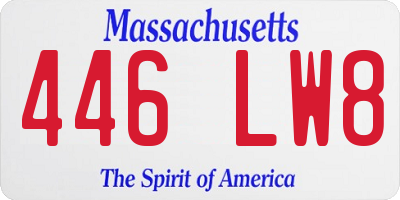 MA license plate 446LW8