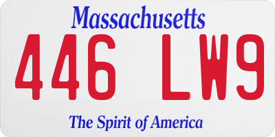 MA license plate 446LW9