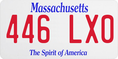 MA license plate 446LX0