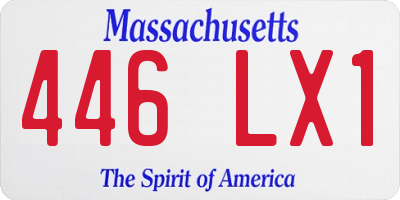 MA license plate 446LX1