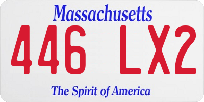 MA license plate 446LX2