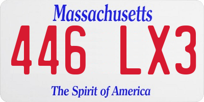 MA license plate 446LX3