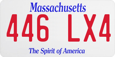MA license plate 446LX4